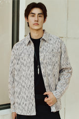 Men's Fleece-Lined Textured Tweed Shirt