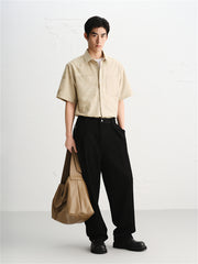 Men's Geometric Jacquard Short-Sleeve Shirt