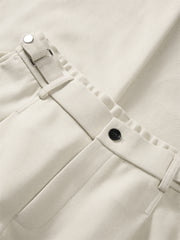 Men's Beige Textured Wide-Leg Sweatpants