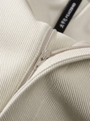 Men's Beige Textured Wide-Leg Sweatpants