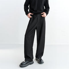 Men's Textured Straight-Leg Trousers