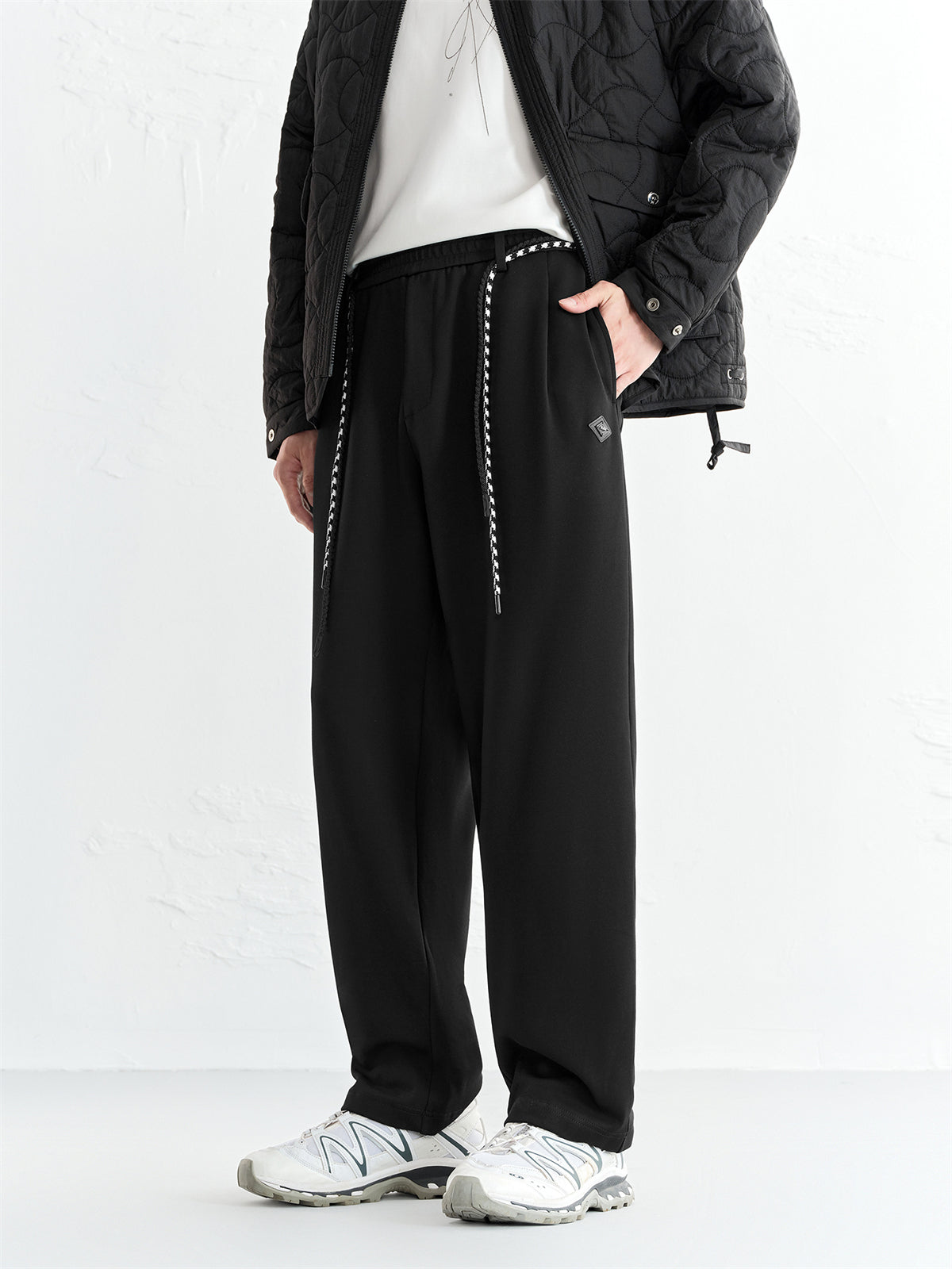 Men's Detachable Drawstring Straight-Leg Pants