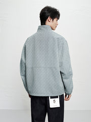 Men's Houndstooth Jacquard Denim Jacket
