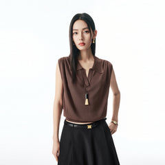 Women's Sleeveless Cropped Knit Pullover