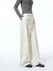 Women's Wide-Leg Jeans with Self-Fabric Belt