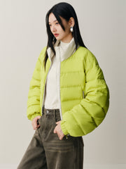 Women's Short Contrast Stand-Collar Down Jacket
