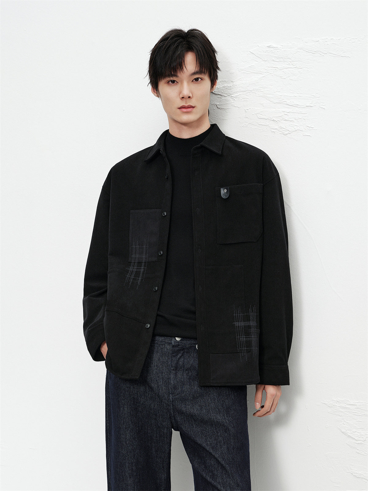 Men's Tonal Panel Corduroy Shirt