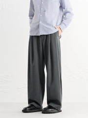 Men's Grey Relaxed Tapered Suit Pants