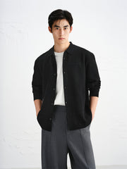 Men's Embroidered Collar Knit Cardigan