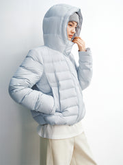Women's Solid Quilted Oversized Hooded Down Jacket
