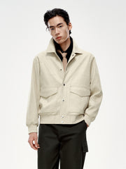 Men's Stretch Faux Suede Jacquard Jacket
