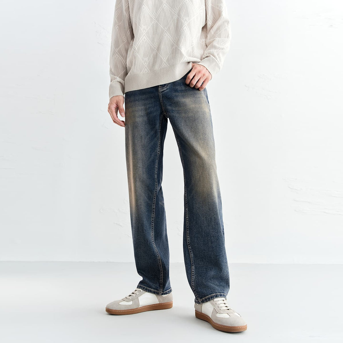 Men's Ombre Washed Straight Jeans