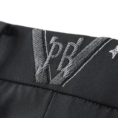 Men's Black Embroidered Pants