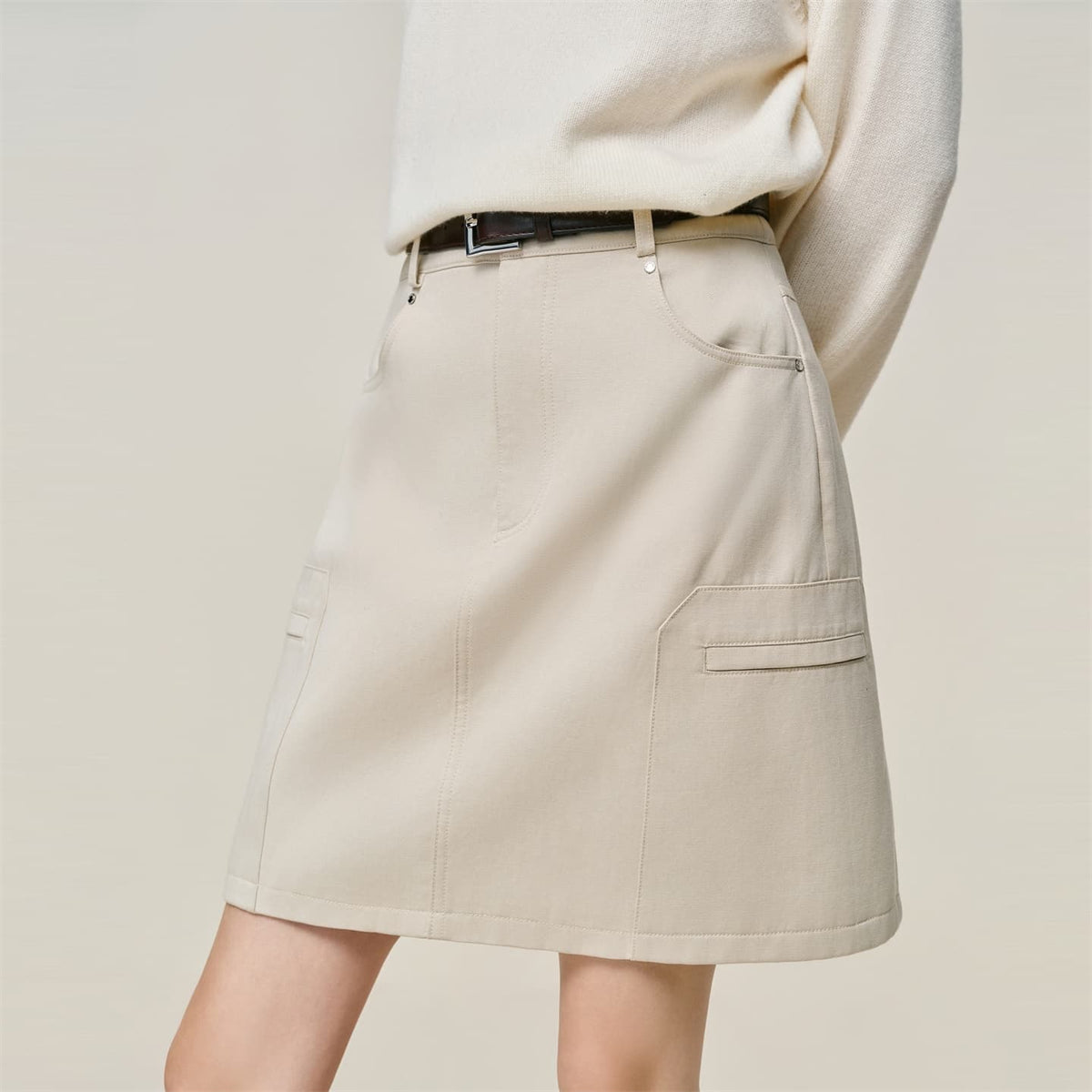 Women's Lyocell Denim-Look A-Line Mini Skirt