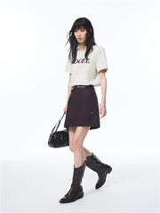 Women's High-Waisted A-Line Denim Skirt