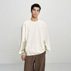 Men's Contrast Sweatshirt with Back Letter Print