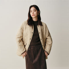 Women's Contrast Diamond-Quilted Padded Jacket