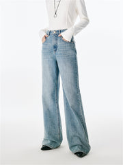 Women's High-Waisted Wide-Leg Cotton Jeans