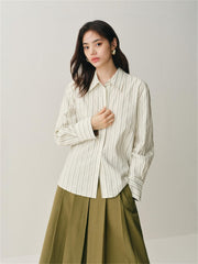 Women's Oversized Contrast-Stripe Shirt