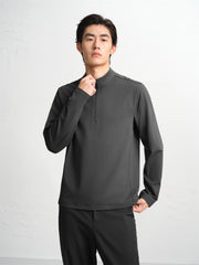 Men's Embroidered Half-Zip Fleece-Lined Sweatshirt