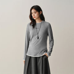 Men's Contrast Layered-Look Long-Sleeve T-Shirt
