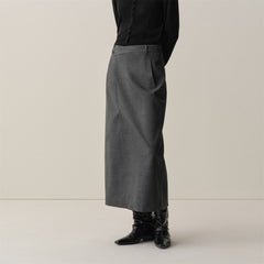 Women's Asymmetric-Slit Midi Skirt