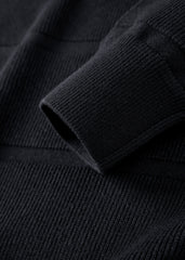 Men's Black Striped Textured Pullover