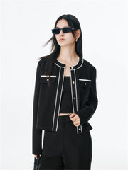 Women's Classic Tweed-Inspired Short Jacket