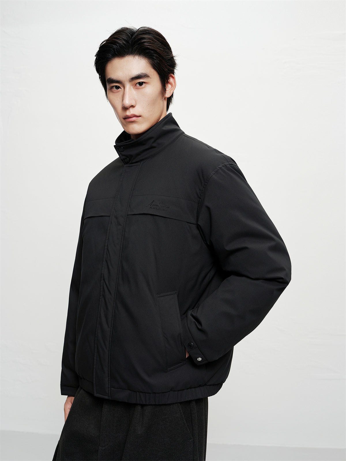 Men's Short Stand-Collar Tailored Down Jacket