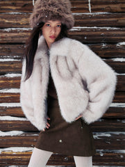 Women's Short Faux Fox Fur Jacket