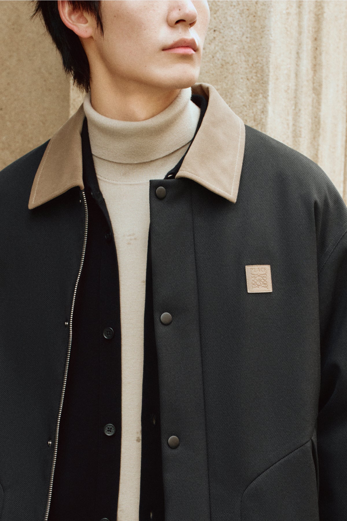 Men's Utility Down Jacket with Contrast Details
