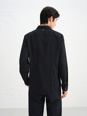 Men's Solid Shirt with Metallic Detail