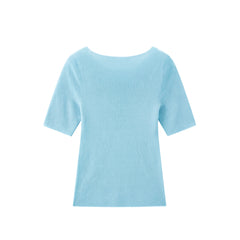 Women's Slim-Fit Stretch Wool-Blend Short-Sleeve Top