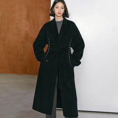 Women's Relaxed Notch-Lapel Double-Face Wool Coat