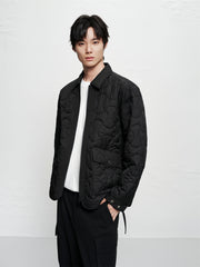Men's Black Relaxed Quilted Padded Jacket