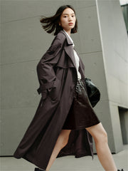 Women's Oversized Double-Breasted Trench Coat
