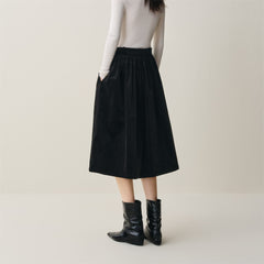 Women's Corduroy Flared Maxi Skirt