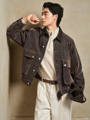 Men's Barn-Style Faux Denim Jacket