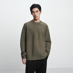 Men's Textured Solid Pullover Sweater