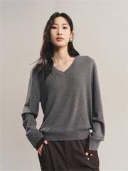 Women's Detachable V-Neck Wool-Blend Sweater
