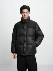 Men's Reversible Down Jacket with Detachable Sleeves