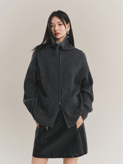 Women's Goatskin-Blend Knit Cardigan