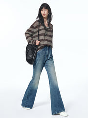 Women's Vintage High-Waisted Flared Jeans