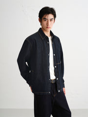 Men's Denim Shirt with Contrast Topstitching