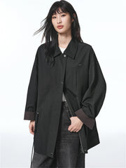 Women's Relaxed Fit Long Drawstring Jacket