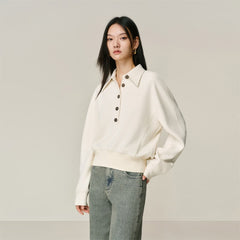 Women's Short Half-Zip Pullover Sweatshirt