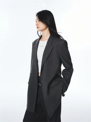 Women's Peaked Lapel Double-Breasted Blazer