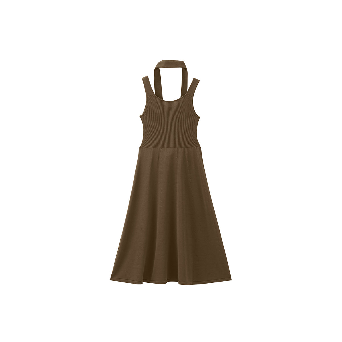 Women's Ribbon Knitted Tank Midi Dress