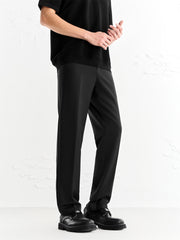 Men's Black Straight-Leg Dress Pants