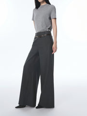 Women's Wide-Leg Suit Trousers with Belt